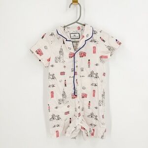 Red and White Pajama Set with London Design